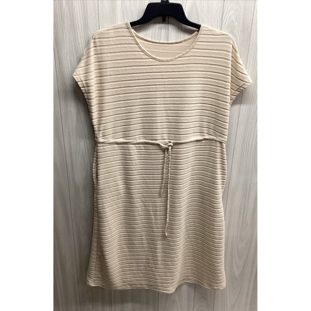 EMERY ROSE Women's (Size L) Short Sleeve Round Neck Drawstring Dress‎ Stretch